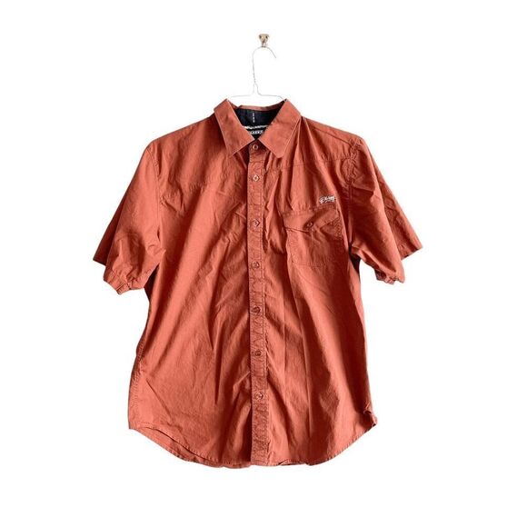 Billabong Mens Short Sleeve Slim Fit Button-Down Shirt Burnt Orange Size Large - Picture 1 of 6